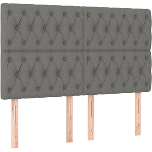 vidaXL Têtes de lit 4 pcs Gris foncé 90x7x78/88 cm Tissu pas cher