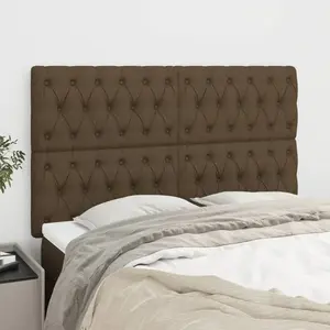 vidaXL Têtes de lit 4 pcs Marron Foncé 80x7x78/88 cm Tissu pas cher