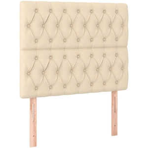vidaXL Têtes de lit 2 pcs Crème 90x7x78/88 cm Tissu pas cher