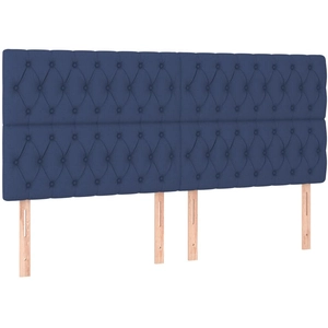 vidaXL Têtes de lit 4 pcs Bleu 90x7x78/88 cm Tissu pas cher