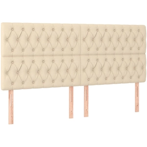 vidaXL Têtes de lit 4 pcs Crème 100x7x78/88 cm Tissu pas cher