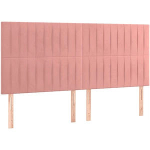 vidaXL Têtes de lit 4 pcs Rose 100x5x78/88 cm Velours pas cher