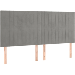 vidaXL Têtes de lit 4 pcs Gris clair 100x5x78/88 cm Velours pas cher