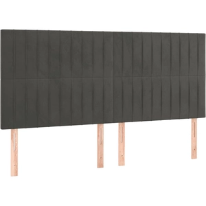 vidaXL Têtes de lit 4 pcs Gris foncé 100x5x78/88 cm Velours pas cher