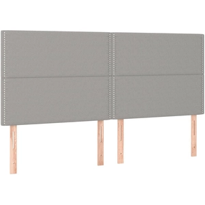 vidaXL Têtes de lit 4 pcs Gris clair 100x5x78/88 cm Tissu pas cher