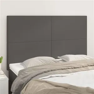 vidaXL Têtes de lit 4 pcs Gris 72x5x78/88 cm Similicuir pas cher