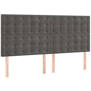 vidaXL Têtes de lit 4 pcs Gris foncé 90x5x78/88 cm Velours pas cher