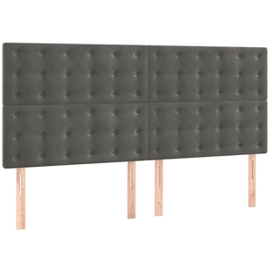 vidaXL Têtes de lit 4 pcs Gris foncé 80x5x78/88 cm Velours pas cher
