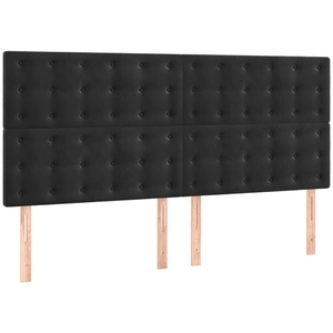 vidaXL Têtes de lit 4 pcs Noir 80x5x78/88 cm Velours pas cher
