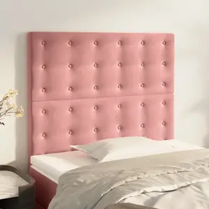 vidaXL Têtes de lit 2 pcs Rose 80x5x78/88 cm Velours pas cher