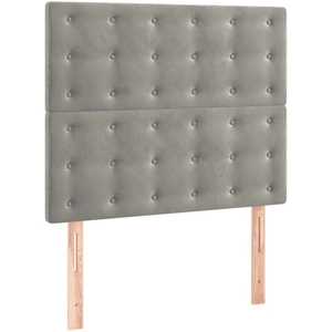 vidaXL Têtes de lit 2 pcs Gris clair 90x5x78/88 cm Velours pas cher