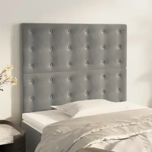 vidaXL Têtes de lit 2 pcs Gris clair 80x5x78/88 cm Velours pas cher