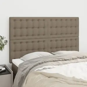 vidaXL Têtes de lit 4 pcs Taupe 72x5x78/88 cm Tissu pas cher
