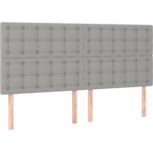 vidaXL Têtes de lit 4 pcs Gris clair 80x5x78/88 cm Tissu pas cher