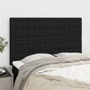 vidaXL Têtes de lit 4 pcs Noir 72x5x78/88 cm Tissu pas cher