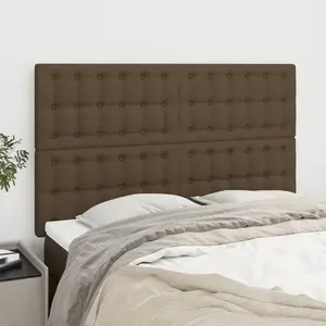 vidaXL Têtes de lit 4 pcs Marron foncé 72x5x78/88 cm Tissu pas cher