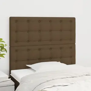 vidaXL Têtes de lit 2 pcs Marron Foncé 100x5x78/88 cm Tissu pas cher