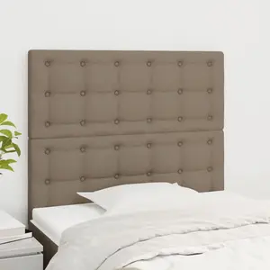vidaXL Têtes de lit 2 pcs Taupe 100x5x78/88 cm Tissu pas cher