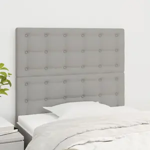 vidaXL Têtes de lit 2 pcs Gris clair 90x5x78/88 cm Tissu pas cher