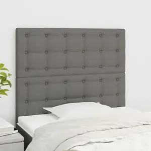 vidaXL Têtes de lit 2 pcs Gris foncé 90x5x78/88 cm Tissu pas cher