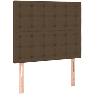 vidaXL Têtes de lit 2 pcs Marron Foncé 90x5x78/88 cm Tissu pas cher