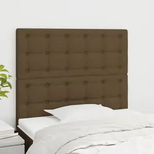 vidaXL Têtes de lit 2 pcs Marron Foncé 80x5x78/88 cm Tissu pas cher