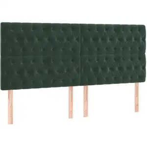 vidaXL Têtes de lit 4 pcs Vert foncé 100x7x78/88 cm Velours pas cher