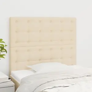 vidaXL Têtes de lit 2 pcs Crème 80x5x78/88 cm Tissu pas cher