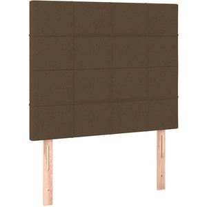 vidaXL Têtes de lit 2 pcs Marron Foncé 90x5x78/88 cm Tissu pas cher