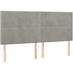 vidaXL Têtes de lit 4 pcs Gris clair 100x5x78/88 cm Velours pas cher