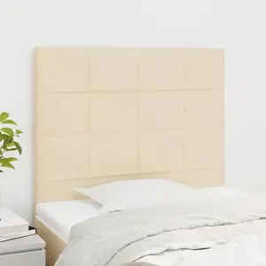 vidaXL Têtes de lit 2 pcs Crème 80x5x78/88 cm Tissu pas cher