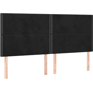 vidaXL Têtes de lit 4 pcs Noir 90x5x78/88 cm Velours pas cher