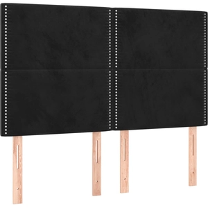 vidaXL Têtes de lit 4 pcs Noir 72x5x78/88 cm Velours pas cher