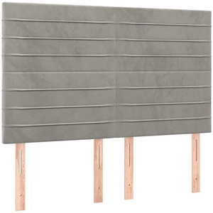 vidaXL Têtes de lit 4 pcs Gris clair 80x5x78/88 cm Velours pas cher