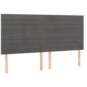 vidaXL Têtes de lit 4 pcs Gris foncé 80x5x78/88 cm Velours pas cher