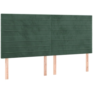 vidaXL Têtes de lit 4 pcs Vert foncé 90x5x78/88 cm Velours pas cher