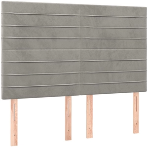 vidaXL Têtes de lit 4 pcs Gris clair 72x5x78/88 cm Velours pas cher