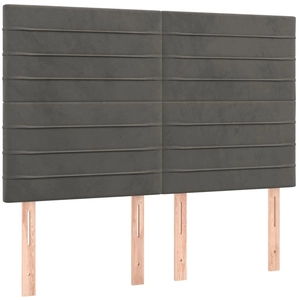 vidaXL Têtes de lit 4 pcs Gris foncé 72x5x78/88 cm Velours pas cher