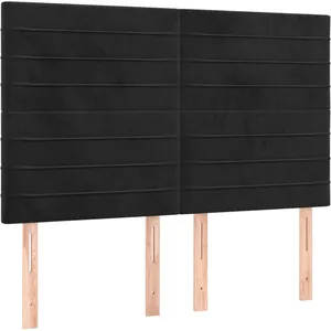 vidaXL Têtes de lit 4 pcs Noir 72x5x78/88 cm Velours pas cher