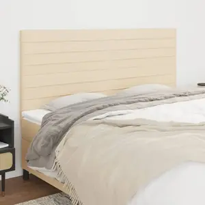 Comparateur de prix : vidaXL Têtes de lit 4 pcs Crème 100x5x78/88 cm Tissu