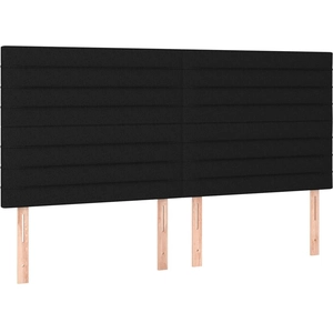 vidaXL Têtes de lit 4 pcs Noir 100x5x78/88 cm Tissu pas cher