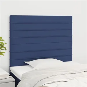 vidaXL Têtes de lit 2 pcs Bleu 100x5x78/88 cm Tissu pas cher