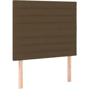 vidaXL Têtes de lit 2 pcs Marron Foncé 90x5x78/88 cm Tissu pas cher
