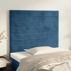 vidaXL Têtes de lit 2 pcs Bleu foncé 80x5x78/88 cm Velours pas cher