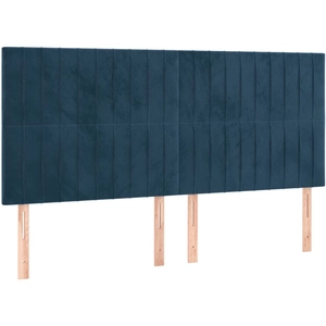 vidaXL Têtes de lit 4 pcs Bleu foncé 90x5x78/88 cm Velours pas cher