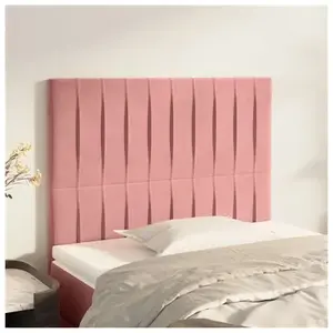 vidaXL Têtes de lit 2 pcs Rose 100x5x78/88 cm Velours pas cher