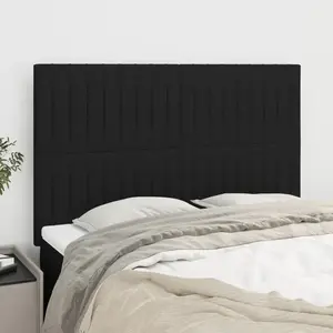 vidaXL Têtes de lit 4 pcs Noir 72x5x78/88 cm Tissu pas cher