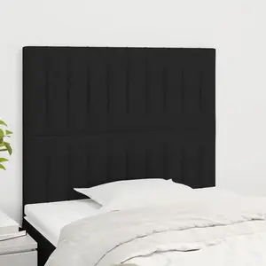 vidaXL Têtes de lit 2 pcs Noir 100x5x78/88 cm Tissu pas cher