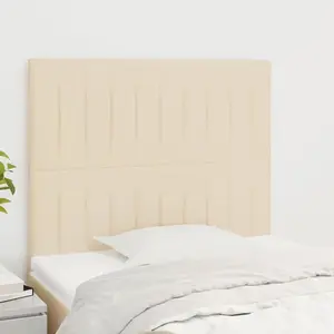 vidaXL Têtes de lit 2 pcs Crème 90x5x78/88 cm Tissu pas cher