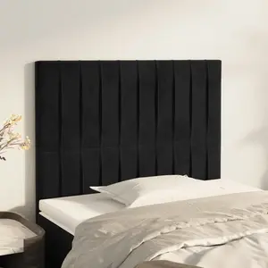 vidaXL Têtes de lit 2 pcs Noir 90x5x78/88 cm Velours pas cher